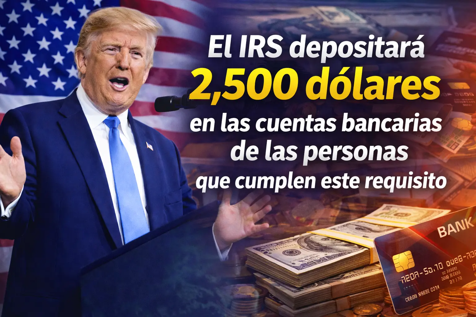 El IRS depositará 2,500 dólares en las cuentas bancarias de las personas que cumplen este requisito